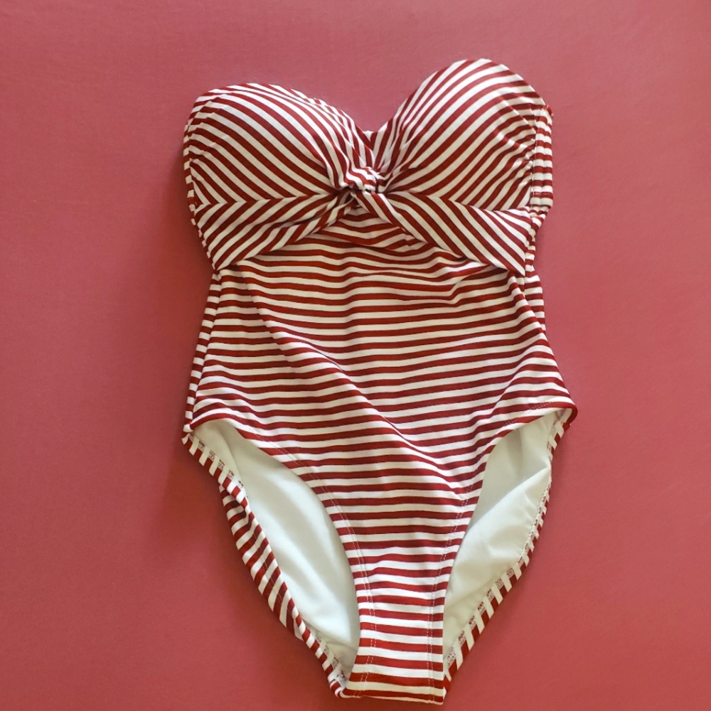 Kona Sol one piece striped bathing suit